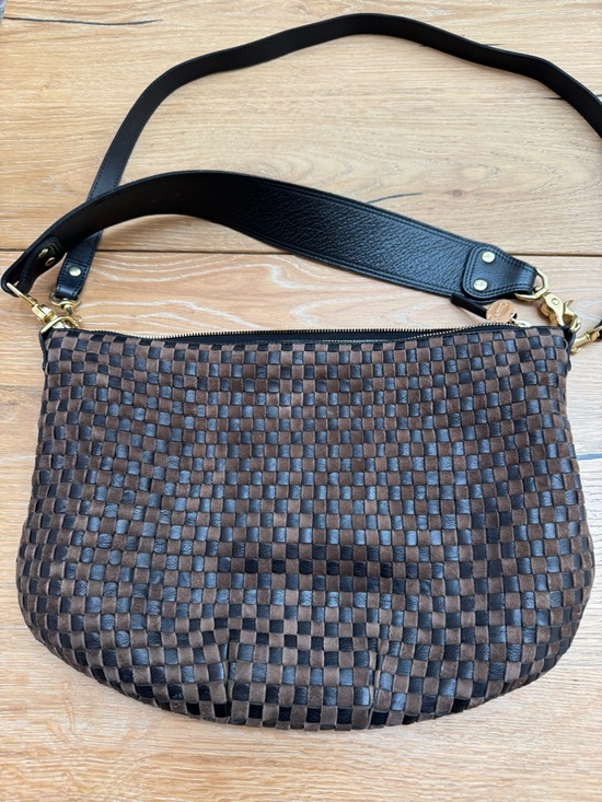 Clare V. Handbags - Woven Two-Tone Brown and Black Leather Shoulder Bag